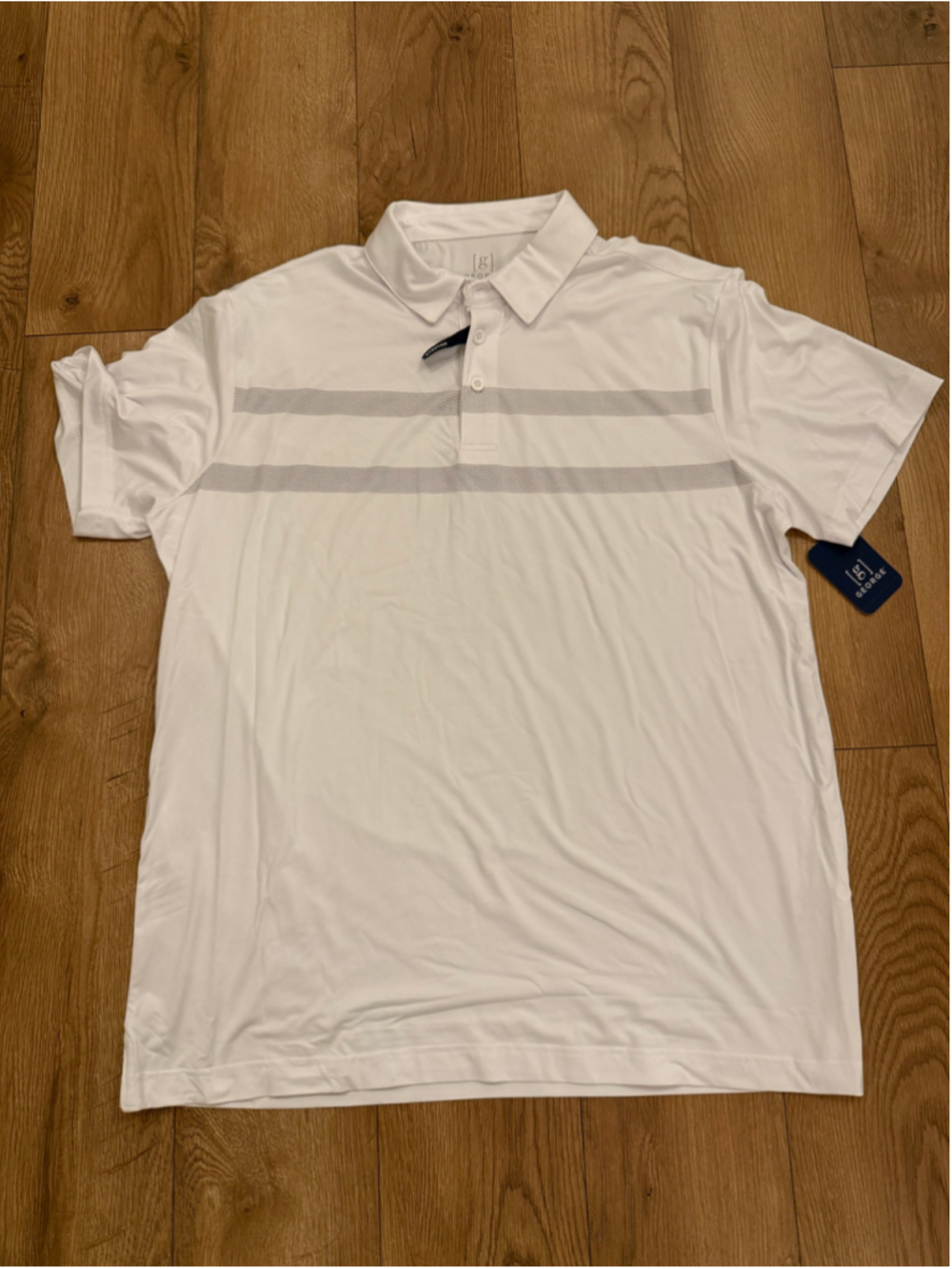 NEW George Men's Polo Shirt Striped Short Sleeve L